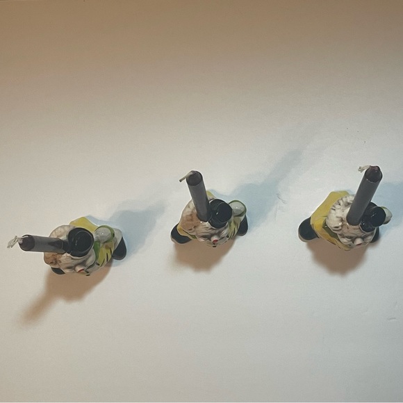 Vintage porcelain clown candle holders for thin tapper candlesticks 3 piece set - Picture 15 of 16